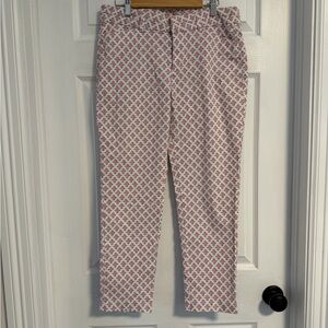Gap Pink and White Patterned Ankle Pants
